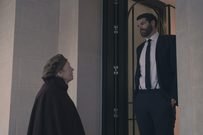 Ann Dowd as Aunt Lydia and Timothy Simons as Commander Bell in 'The Handmaid's Tale' Season 6 Episode 7, 'Shattered'