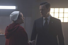 Elisabeth Moss as June and Josh Charles as Commander Wharton in 'The Handmaid's Tale' series finale