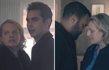 Elisabeth Moss, Max Minghella, and O-T Fagbenle in 'The Handmaid's Tale' Season 6