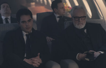 Max Minghella as Nick and Bradley Whitford as Commander Lawrence in 'The Handmaid's Tale' Season 6 Episode 9