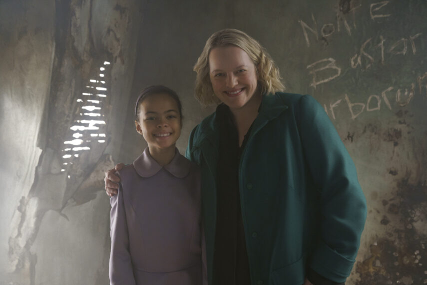 Jordan Hutson and Elisabeth Moss behind the scenes of 'The Handmaid's Tale' series finale