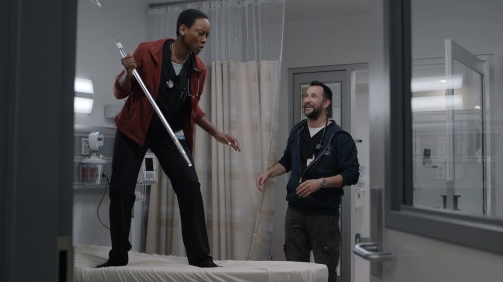 Tracy Ifeachor as Collins and Noah Wyle as Robby — 'The Pitt' Season 1 Episode 3