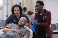 Jalen Thomas Brooks as Mateo, Blake Shields Abramovitz as Hank, and Tracy Ifeachor as Collins — 'The Pitt' Season 1 Episode 3