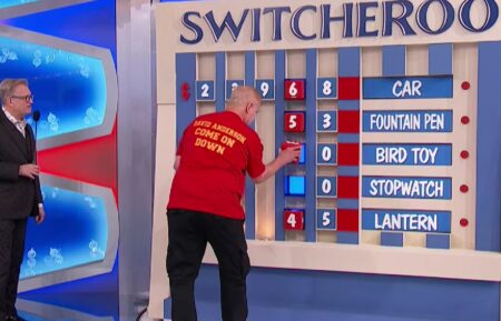 The Price Is Right contestant David Anderson playing Switcheroo on April 29, 2025