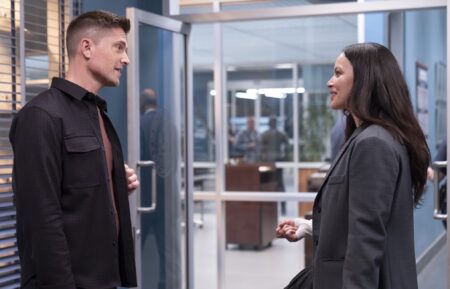 Eric Winter as Tim, Melissa O'Neil as Lucy — 'The Rookie' Season 7 Finale 
