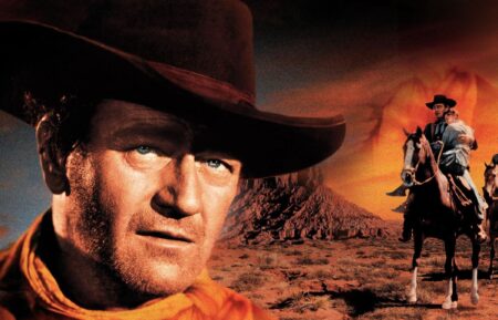 THE SEARCHERS, John Wayne on poster art, 1956