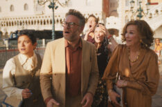 Chase Sui Wonders, Seth Rogen, Ike Barinholtz, Kathryn Hahn, and Catherine O’Hara in 'The Studio' Season 1 finale