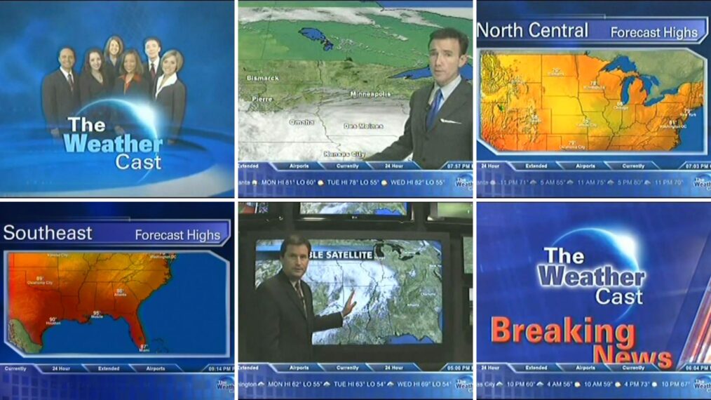 Stills from The Weather Cast broadcasts