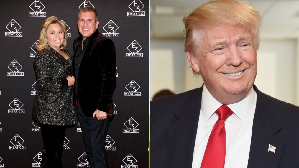 (left) Todd and Julie Chrisley (right) Donald Trump