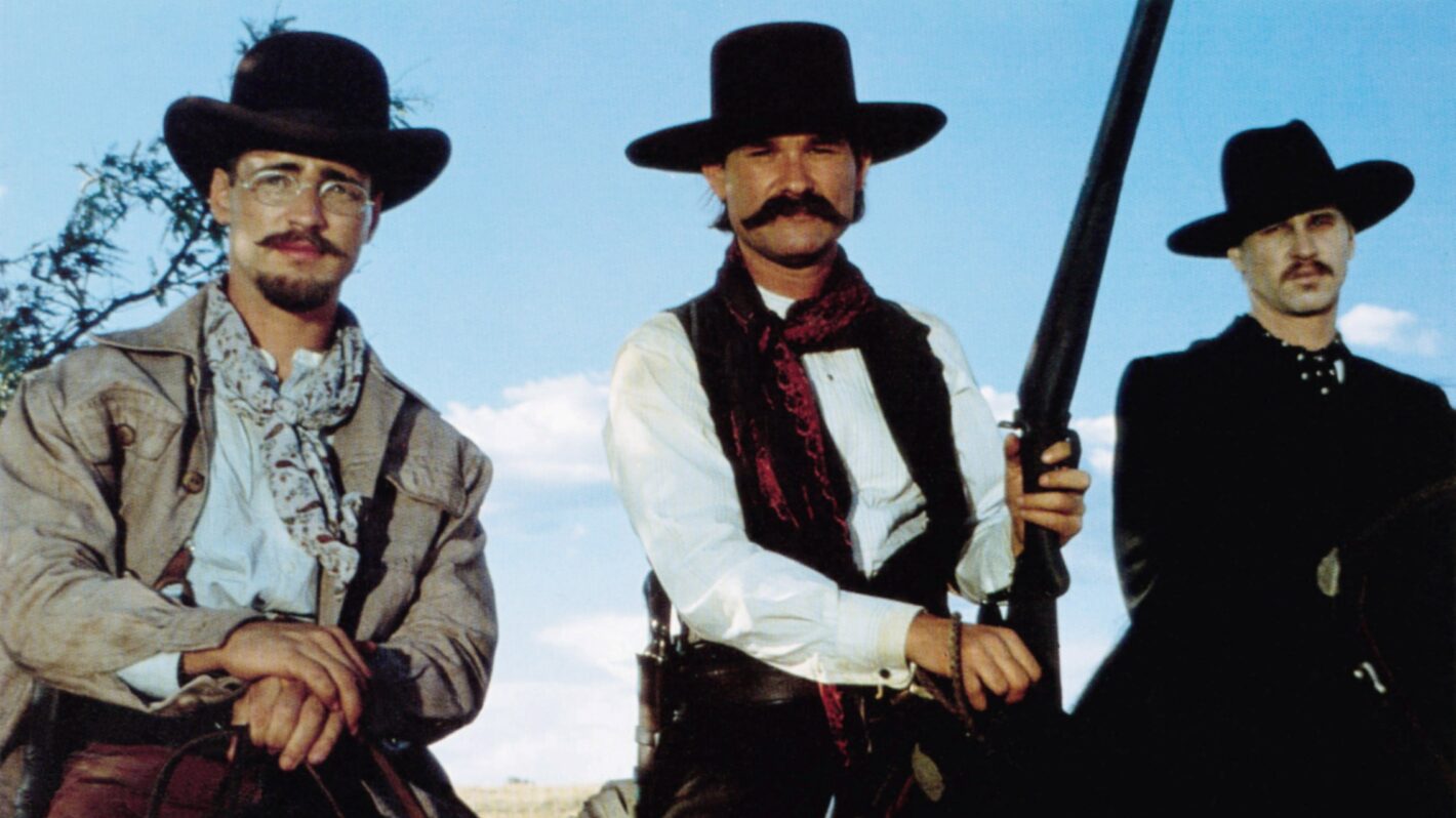 Jason Priestley, Kurt Russell, and Val Kilmer in Tombstone