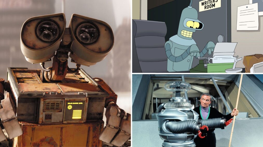 WALL-E in 'WALL-E,' Bender in 'Futurama,' and the Robot and Jonathan Harris as Dr. Zachary Smith in 'Lost in Space'