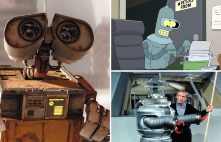 WALL-E in 'WALL-E,' Bender in 'Futurama,' and the Robot and Jonathan Harris as Dr. Zachary Smith in 'Lost in Space'