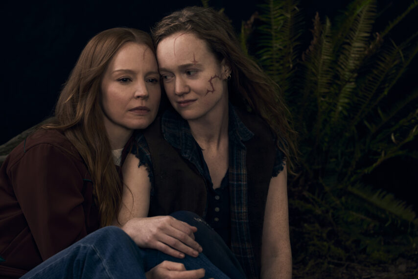 Lauren Ambrose as Van and Liv Hewson as Teen Van in 'Yellowjackets' Season 3