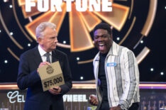 Sam Richardson with Pat Sajak on Celebrity Wheel of Fortune