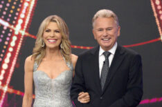 Vanna White and Pat Sajak on Celebrity Wheel of Fortune
