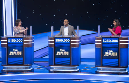JEOPARDY! MASTERS - “The Finals” - Hosted by Ken Jennings, top-ranked contestants compete for the $500,000 grand prize. The finals feature Yogesh Raut, Victoria Groce and Juveria Zaheer. WEDNESDAY, JUNE 4 (9:00-10:00 p.m. EDT) on ABC. (Disney/Christopher Willard)