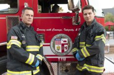 Peter Krause and Oliver Stark — Behind the scenes of '9-1-1' Season 8 Episode 11 'Holy Mother of God'