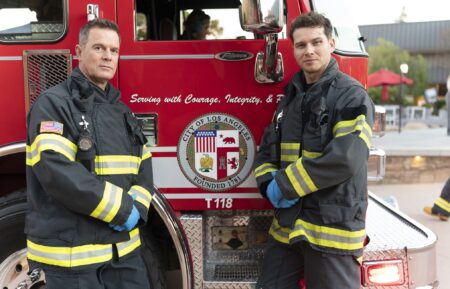 Peter Krause and Oliver Stark — Behind the scenes of '9-1-1' Season 8 Episode 11 