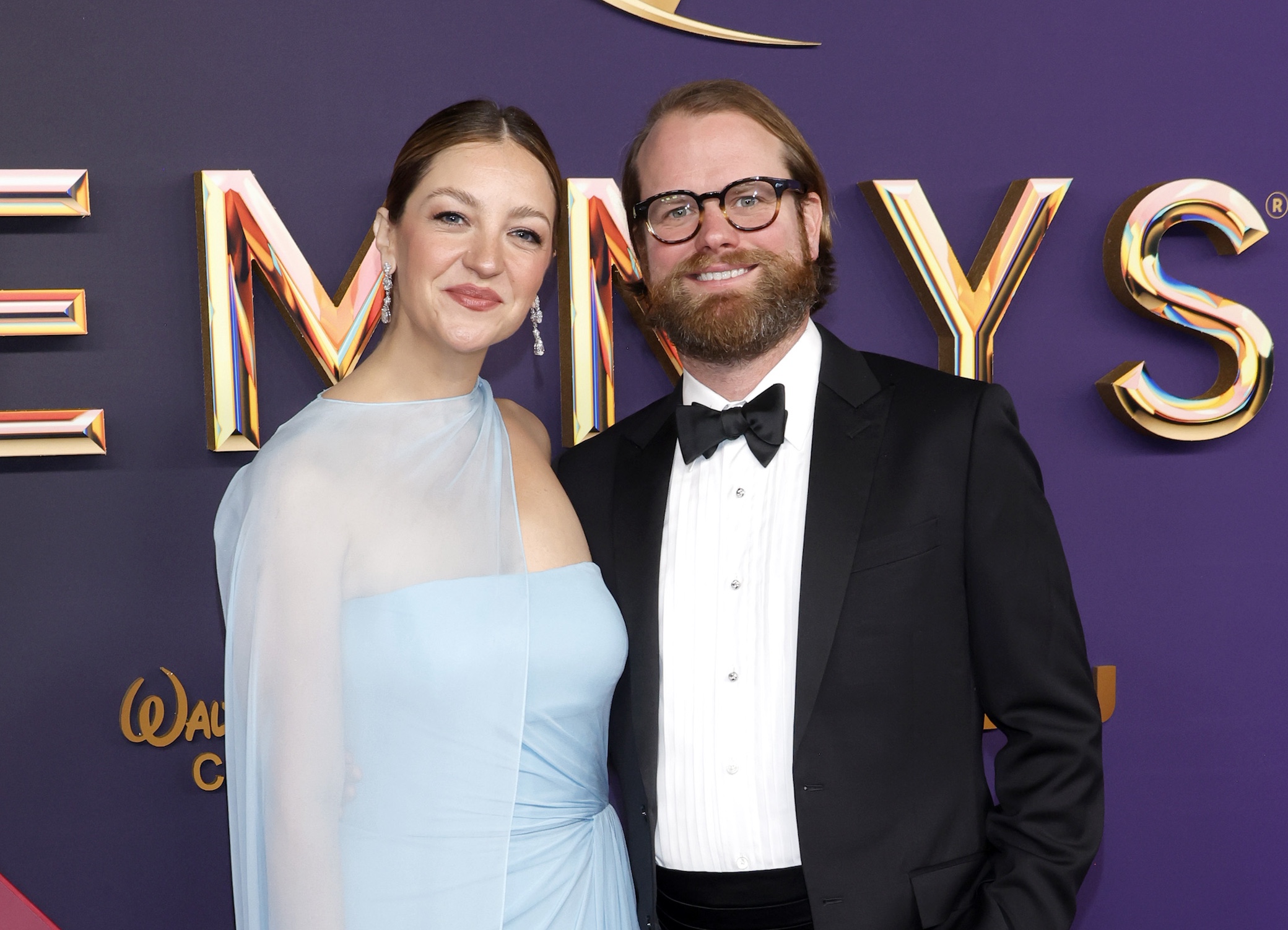 Abby Elliott and Bill Kennedy attend the 76th Primetime Emmy Awards