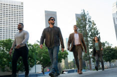 Luke Finau (Uli Latukefu), Mark Meachum (Jensen Ackles), Keyonte Bell (Elliot Knight), and Amber Oliveras (Jessica Camacho) in Countdown