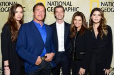 Christina Schwarzenegger, Arnold Schwarzenegger, Patrick Schwarzenegger, Maria Shriver, and Katherine Schwarzenegger attend the premiere of National Geographic's 'The Long Road Home' in Los Angeles, October 2017.
