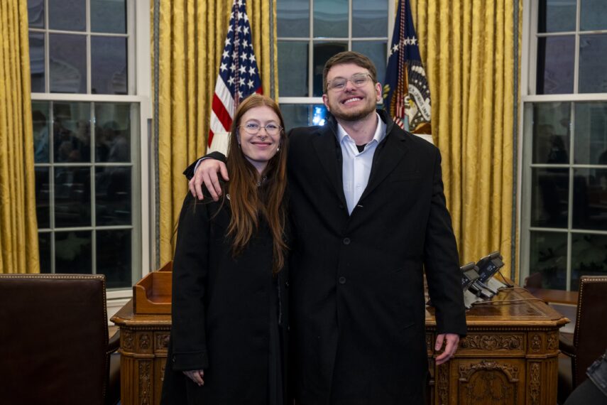 Hugo Wentzel and Olivia Aquilina from Claim to Fame at the White House
