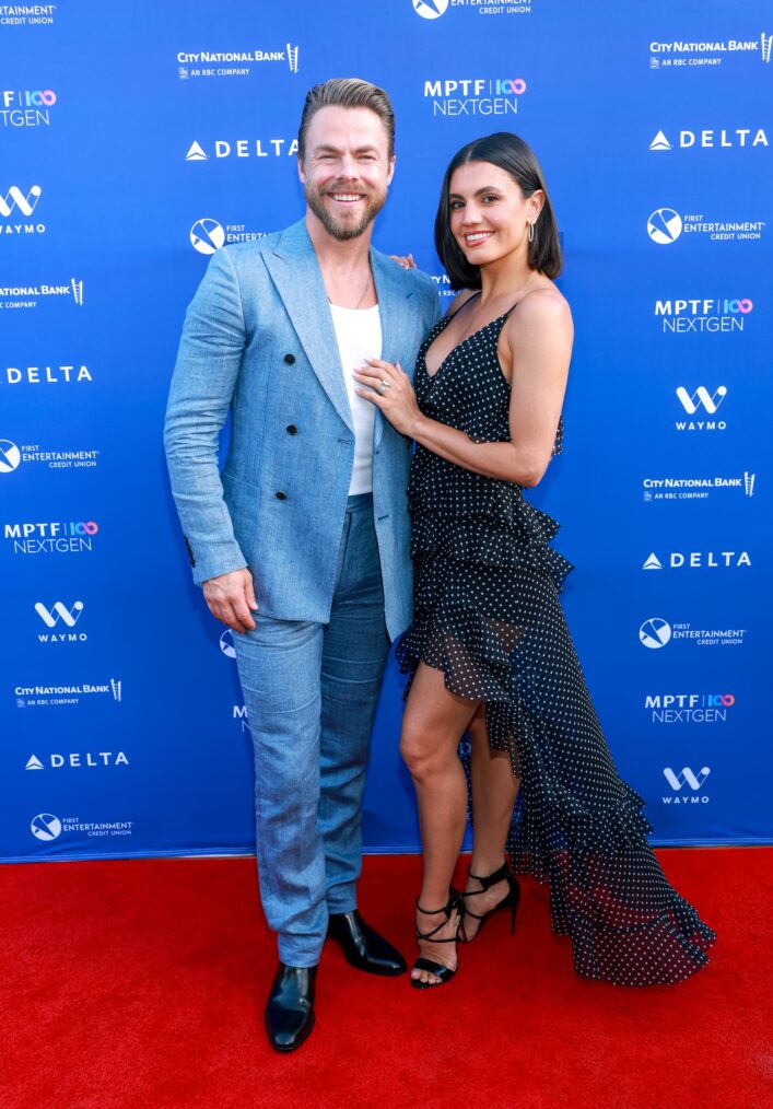 Derek Hough and Hayley Erbert attend MPTF's NextGen Annual Summer Party at The Aster in June 2025 in Los Angeles, California.