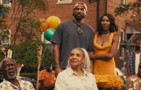 Glynn Turman as Ron, Phylicia Rashad as Vonda, Shannon Wallace as Chris, Diarra Kilpatrick as Diarra, Chris Powell as Mac, and DomiNque Perry as Aja in 'Diarra From Detroit' Season 2 Episode 1