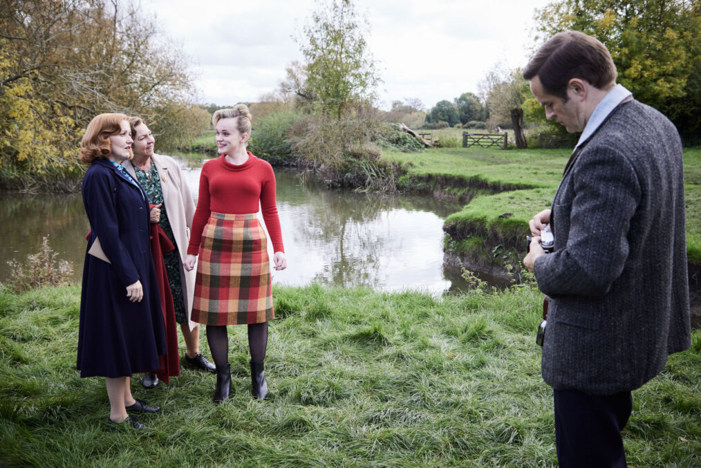 Cathy Keating (Kacey Ainsworth), Mrs. C (Tessa Peake-Jones), Grace Tuffit (Kate Humbles), Daniel Marlowe (Oliver Dimsdale) in 'Grantchester' Season 10 Episode 7