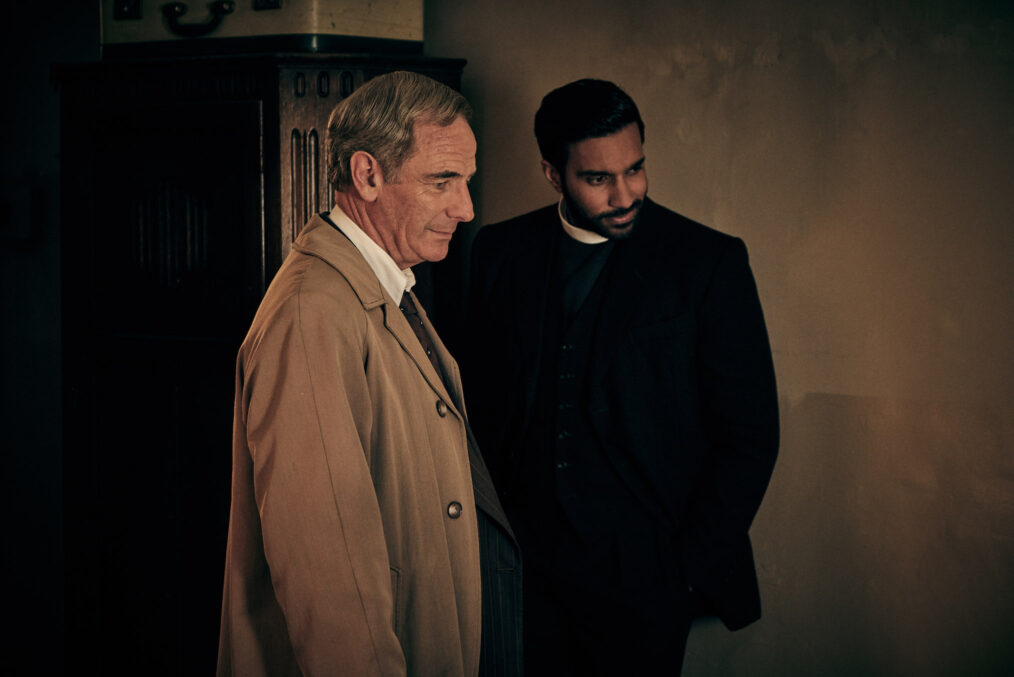 Geordie Keating (Robson Green), Alphy Kottaram (Rishi Nair) in 'Grantchester' Season 10 Episode 4