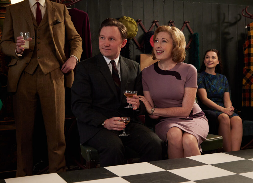 Larry Peters (Bradley Hall), Miss Scott (Melissa Johns), Meg Grey (Christie Russell-Brown) in 'Grantchester' Season 10 Episode 7