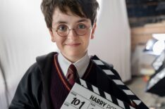 Dominic McLaughlin on the set of Harry Potter