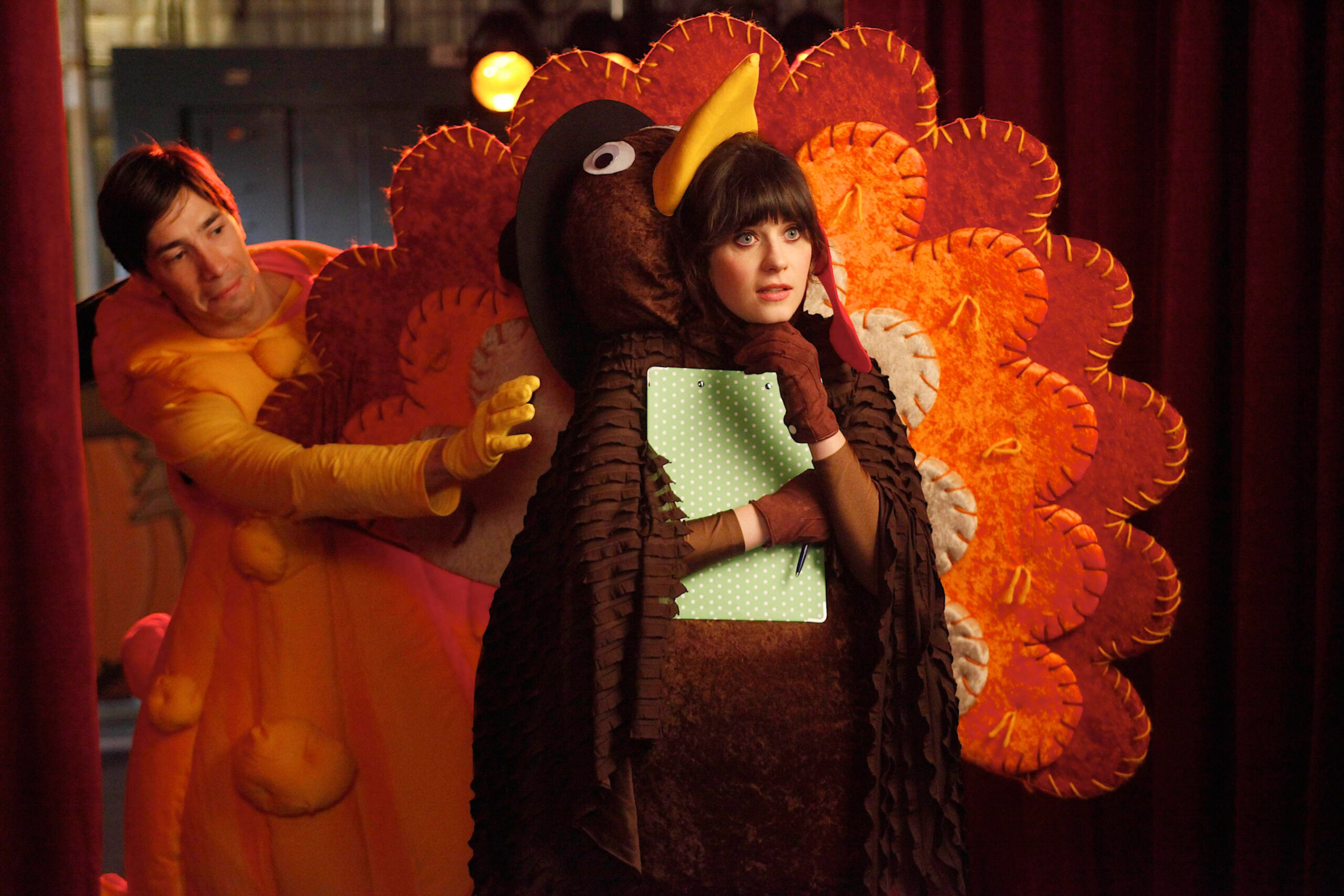 Justin Long and Zooey Deschanel as Genzlinger and Jess in New Girl