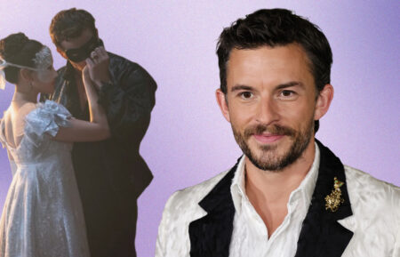 Benedict and Sophie in 'Bridgerton' Season 4 (L) and Jonathan Bailey (R)