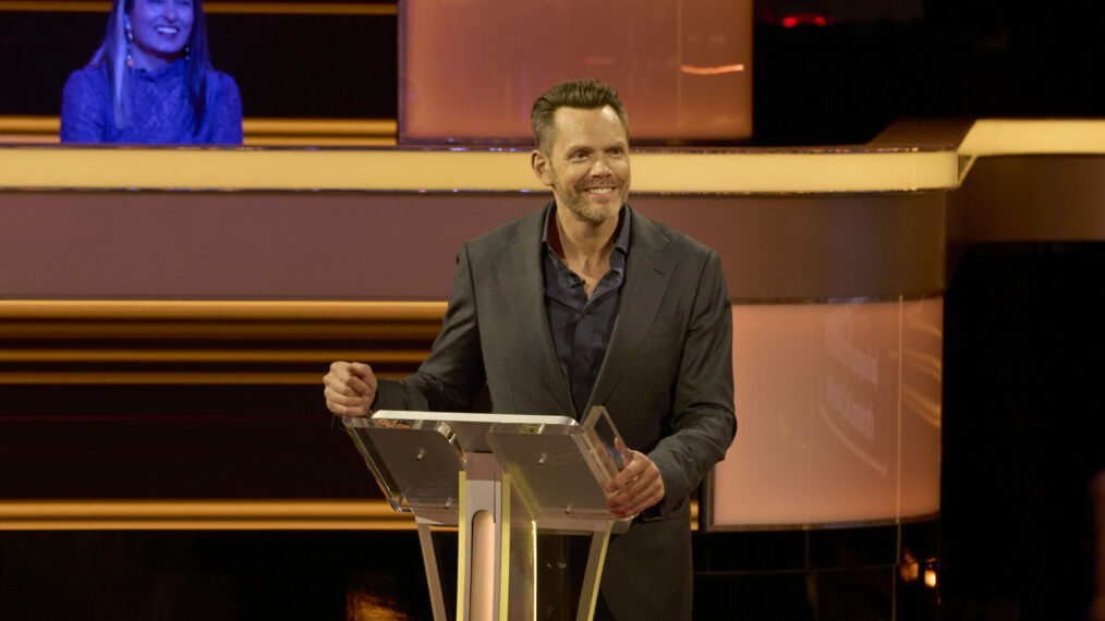Joel McHale in The 1% Club season premiere episode 'Human Weed Whacker'