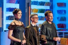 Judges Amy Corbett and Jamie Berard with Host Will Arnett in the Lego Masters 'Get in Gear'