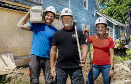 Michael Holmes, Jr., Mike Holmes, Sherry Holmes in Holmes Family Rescue Season 2