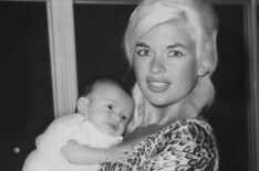 Jayne Mansfield holding six-weeks old Mariska Hargitay, United States, March 1964.