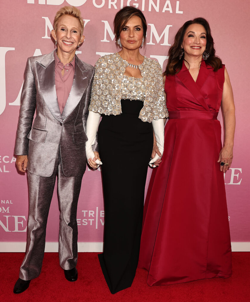 Lauran Bromley, Mariska Hargitay, and Trish Adlesic at the premiere of 'My Mom Jayne'