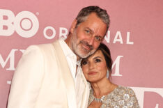 Peter Hermann and Mariska Hargitay at the 2025 Tribeca Festival at the premiere of 'My Mom Jayne'