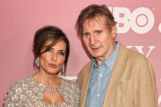 Mariska Hargitay and Liam Neeson at the premiere of 'My Mom Jayne' at the 2025 Tribeca Festival