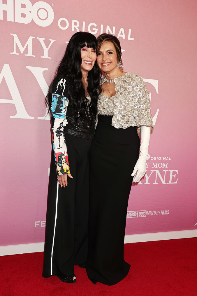Cher and Mariska Hargitay at the premiere of 'My Mom Jayne' at the 2025 Tribeca Festival