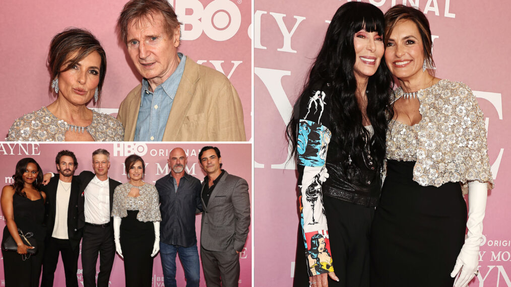 Mariska Hargitay with Liam Neeson, Cher, Aime Donna Kelly, Kevin Kane, Peter Scanavino , Christopher Meloni, and Danny Pino