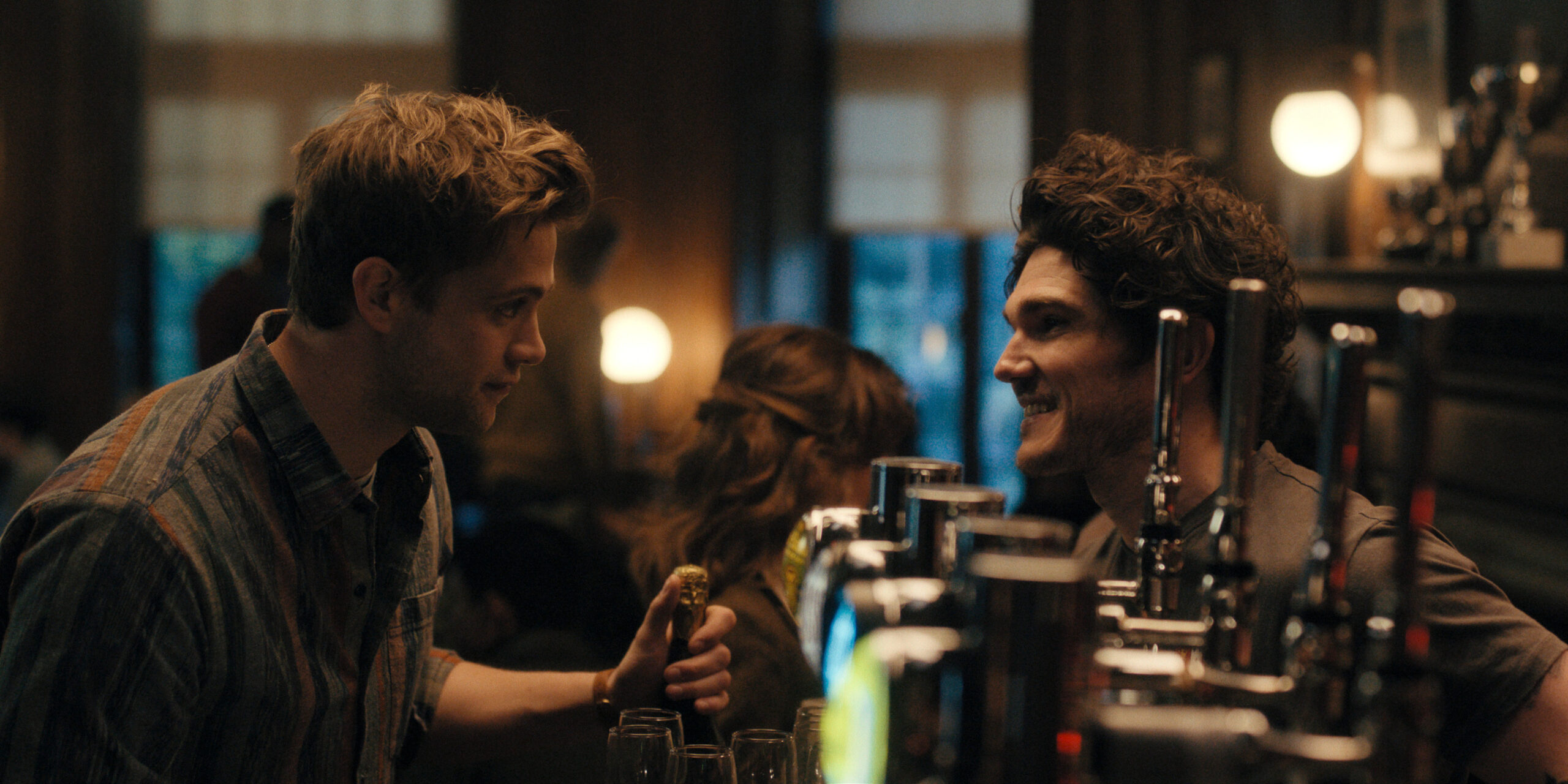 Leo Woodall and Fra Free as Edward and Adam in 'Prime Target'
