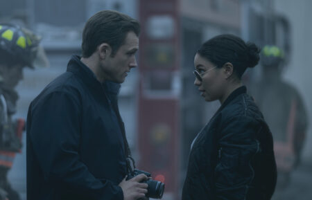 Taron Egerton and Jurnee Smollett in 'Smoke' Season 1 Episode 1