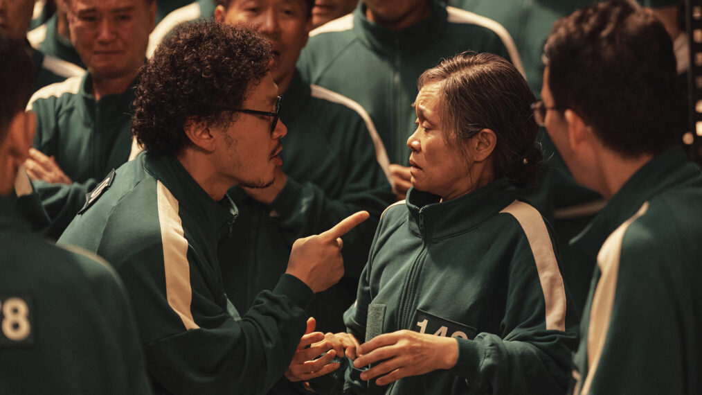 Yang Dong-geun as Park Yong-sik, Kang Ae-sim as Jang Geum-ja in Squid Game - Season 2