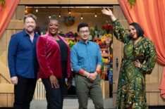 The judges and host of The Great American Recipe - Tim Hollingsworth, Tiffany Derry, Francis Lam, and Alejandra Ramos