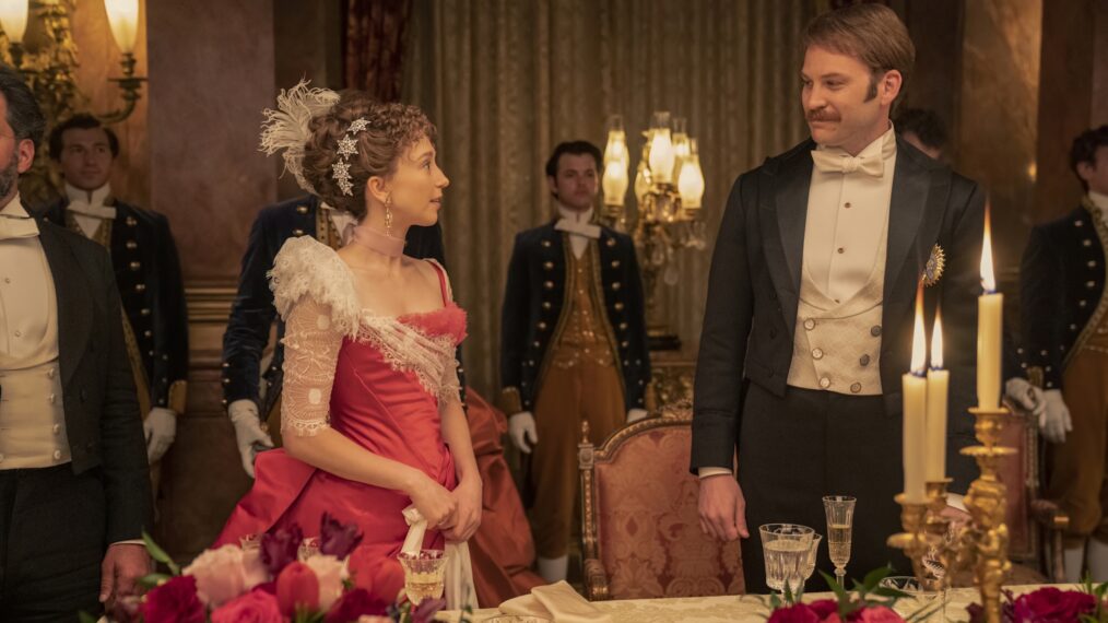 Taissa Farmiga and Ben Lamb in 'The Gilded Age' (Season 2)