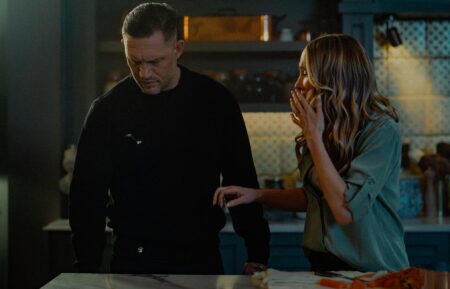Tom Hardy as Harry Da Souza and Joanne Froggatt as Jan Da Souza in Mobland - episode 10, season 1 - 'The Beast in Me'