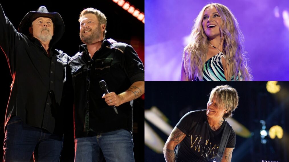 Trace Adkins, Blake Shelton, Kelsea Ballerini, and Keith Urban perform on ABC's 2025 'CMA Fest' primetime special, June 2025.